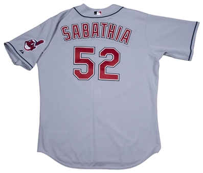 2008 CC Sabathia Game Used Cleveland Indians Road Jersey (Letter of Provenance) 